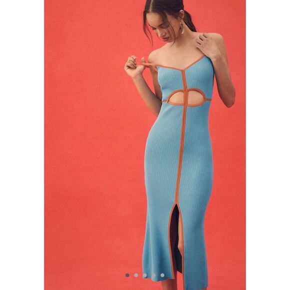 Anthropologie Dresses & Skirts - NWT Siempre Knit X Anthropologie Contrast Midi Dress - Size XL MSRP $158